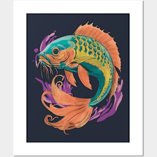 Green Exotic Fish Posters and Art